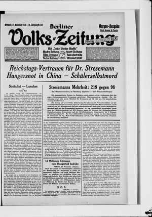 Berliner Volkszeitung vom 21.11.1928
