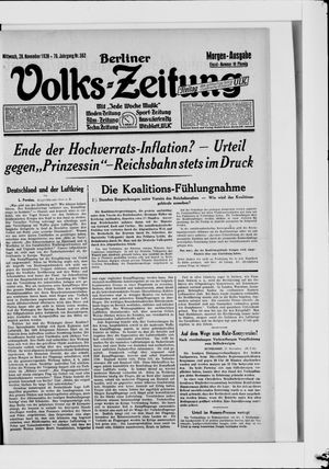 Berliner Volkszeitung vom 28.11.1928