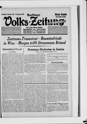Berliner Volkszeitung vom 08.12.1928