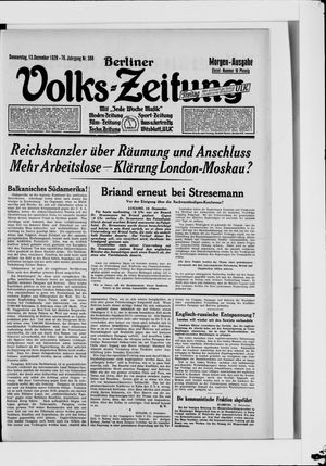 Berliner Volkszeitung vom 13.12.1928