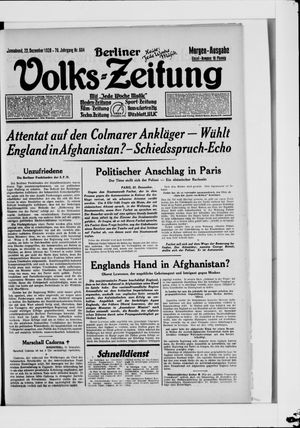 Berliner Volkszeitung vom 22.12.1928