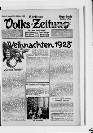 Berliner Volkszeitung vom 25.12.1928