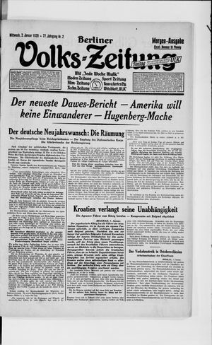 Berliner Volkszeitung on Jan 2, 1929