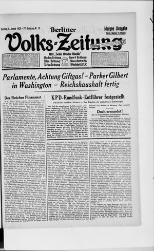 Berliner Volkszeitung on Jan 6, 1929