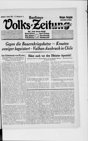 Berliner Volkszeitung vom 09.01.1929