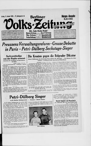 Berliner Volkszeitung on Jan 11, 1929