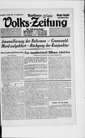 Berliner Volkszeitung on Jan 12, 1929
