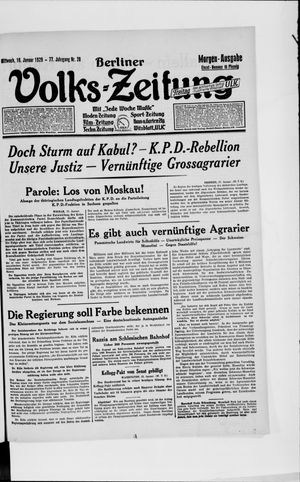 Berliner Volkszeitung vom 16.01.1929