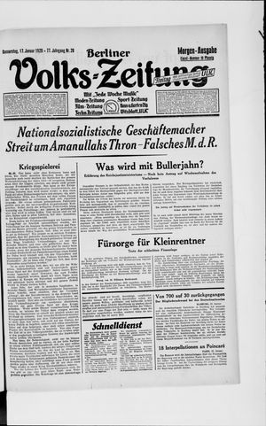 Berliner Volkszeitung on Jan 17, 1929