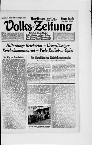 Berliner Volkszeitung on Jan 19, 1929