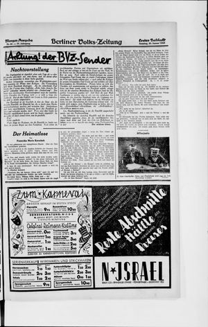 Berliner Volkszeitung vom 20.01.1929