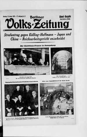 Berliner Volkszeitung on Jan 22, 1929