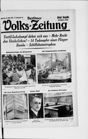 Berliner Volkszeitung on Jan 24, 1929