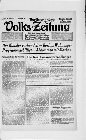Berliner Volkszeitung on Jan 26, 1929