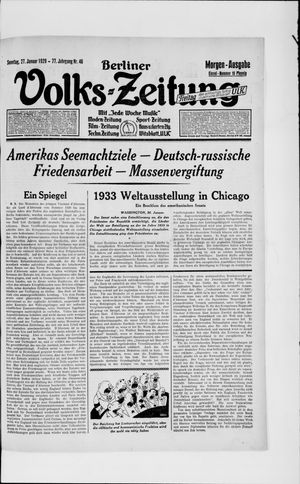 Berliner Volkszeitung on Jan 27, 1929