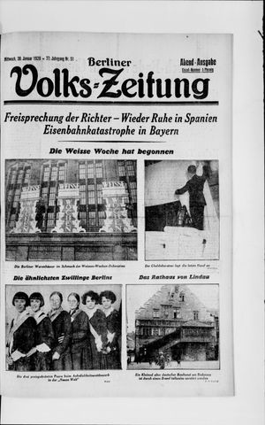 Berliner Volkszeitung vom 30.01.1929