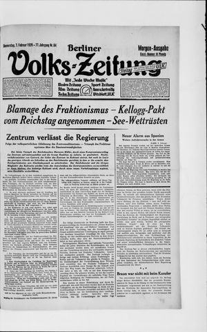 Berliner Volkszeitung on Feb 7, 1929