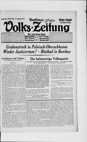 Berliner Volkszeitung vom 09.02.1929