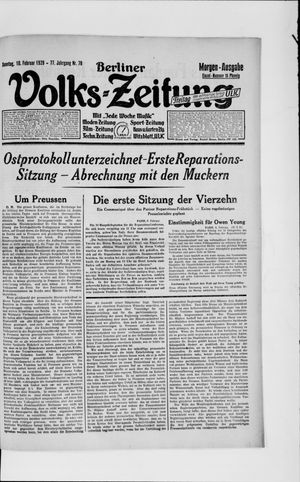 Berliner Volkszeitung on Feb 10, 1929