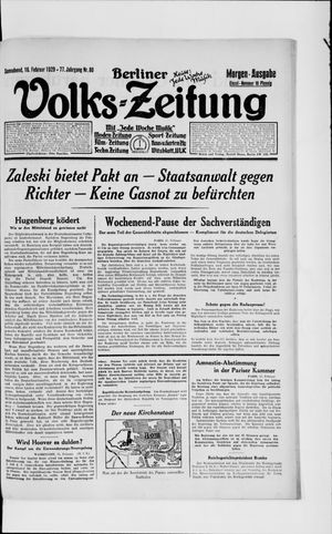 Berliner Volkszeitung on Feb 16, 1929