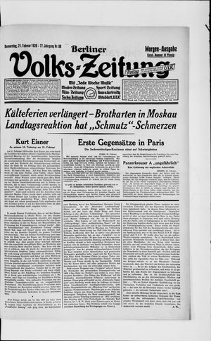 Berliner Volkszeitung vom 21.02.1929