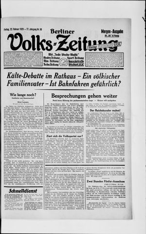 Berliner Volkszeitung vom 22.02.1929