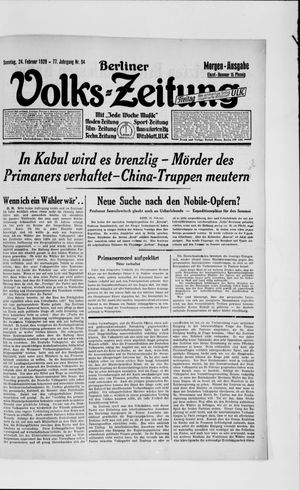 Berliner Volkszeitung vom 24.02.1929