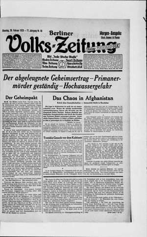 Berliner Volkszeitung vom 26.02.1929