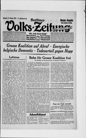 Berliner Volkszeitung vom 27.02.1929