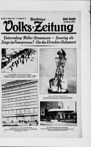 Berliner Volkszeitung vom 27.02.1929