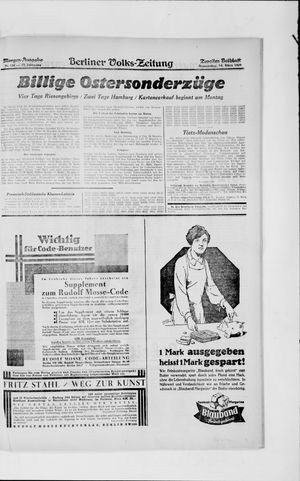 Berliner Volkszeitung on Mar 14, 1929