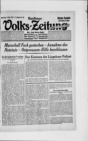 Berliner Volkszeitung vom 21.03.1929
