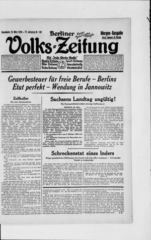 Berliner Volkszeitung on Mar 23, 1929