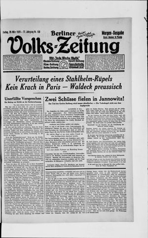 Berliner Volkszeitung on Mar 29, 1929