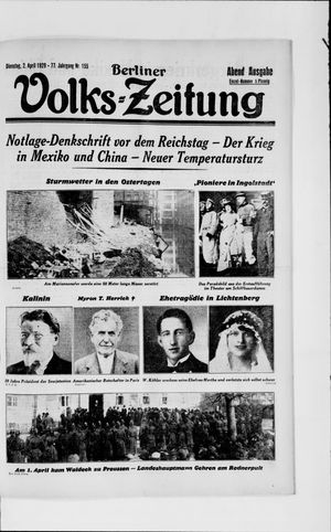 Berliner Volkszeitung vom 02.04.1929