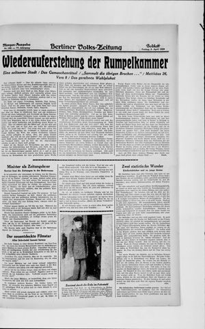 Berliner Volkszeitung on Apr 5, 1929
