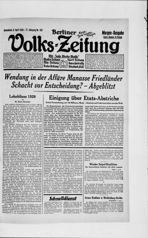 Berliner Volkszeitung vom 06.04.1929