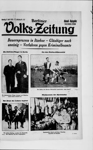Berliner Volkszeitung vom 09.04.1929