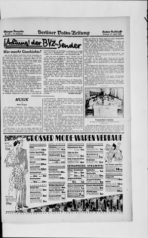 Berliner Volkszeitung vom 21.04.1929