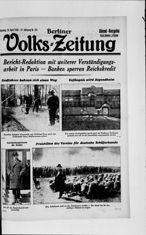 Berliner Volkszeitung vom 23.04.1929