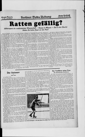 Berliner Volkszeitung vom 25.04.1929