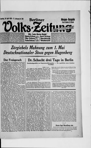 Berliner Volkszeitung on Apr 28, 1929