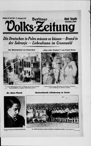 Berliner Volkszeitung on Apr 30, 1929
