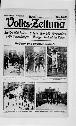 Berliner Volkszeitung on May 2, 1929