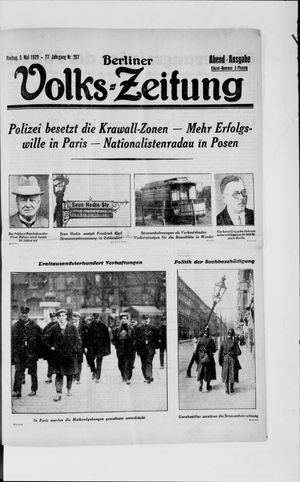 Berliner Volkszeitung vom 03.05.1929