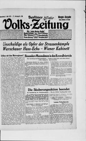 Berliner Volkszeitung on May 4, 1929