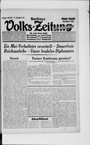Berliner Volkszeitung on May 5, 1929