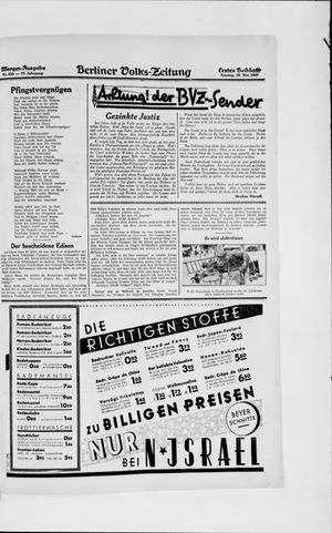 Berliner Volkszeitung on May 19, 1929