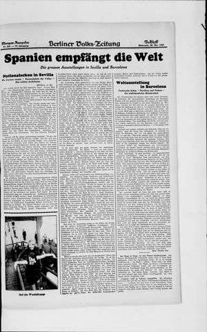 Berliner Volkszeitung vom 22.05.1929