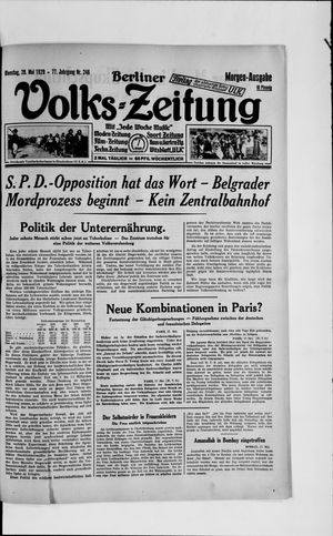 Berliner Volkszeitung on May 28, 1929